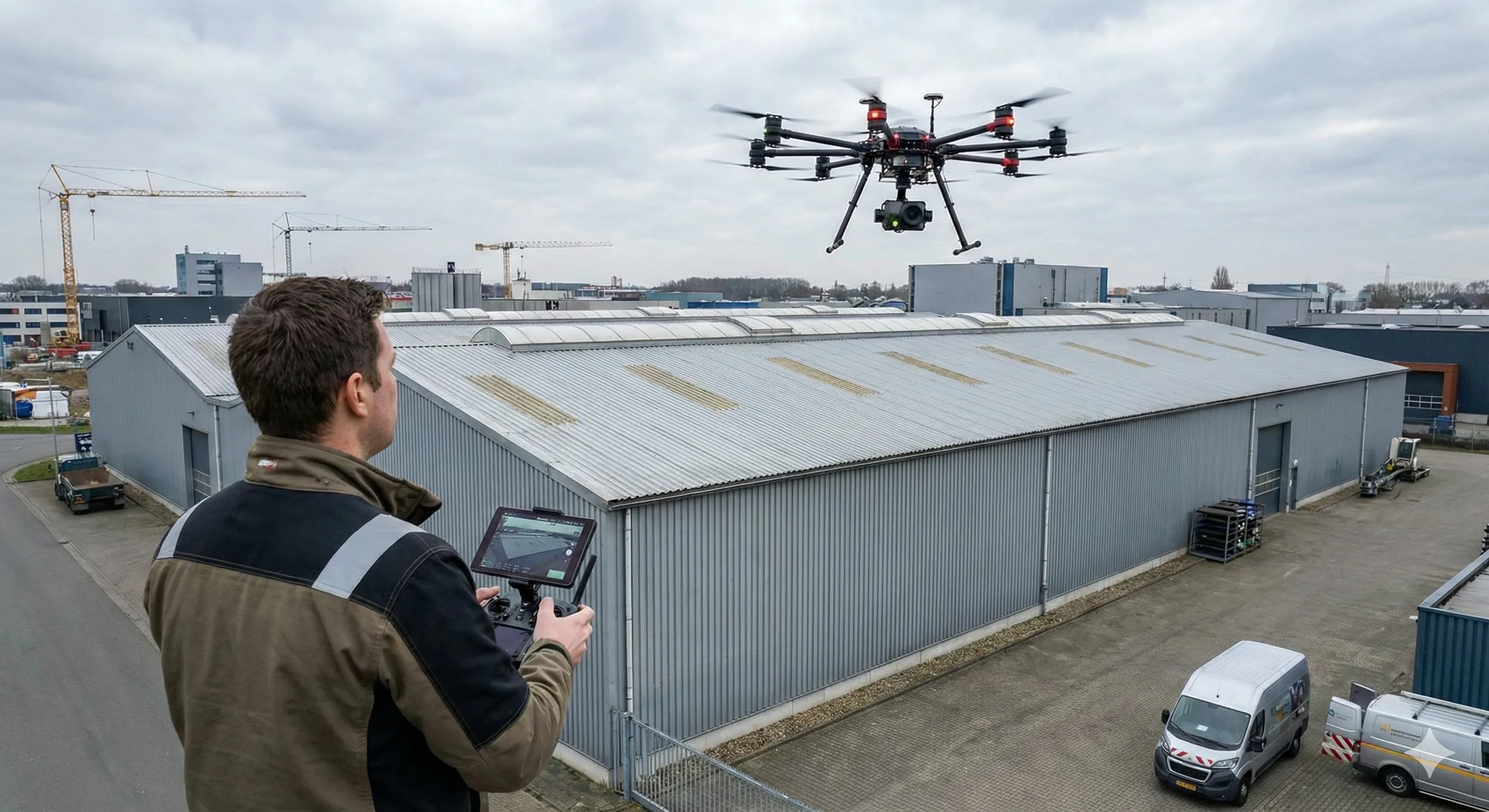 Pilota drone APICE durante rilievo aereo